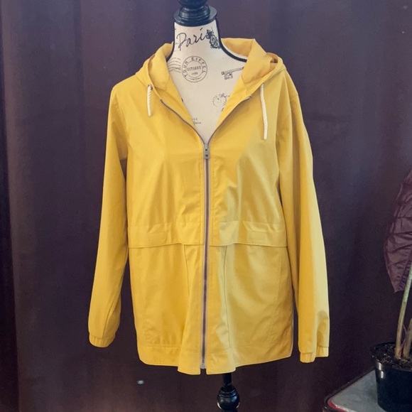 Weatherproof Jackets & Blazers - Yellow Hooded Women's Rain Jacket